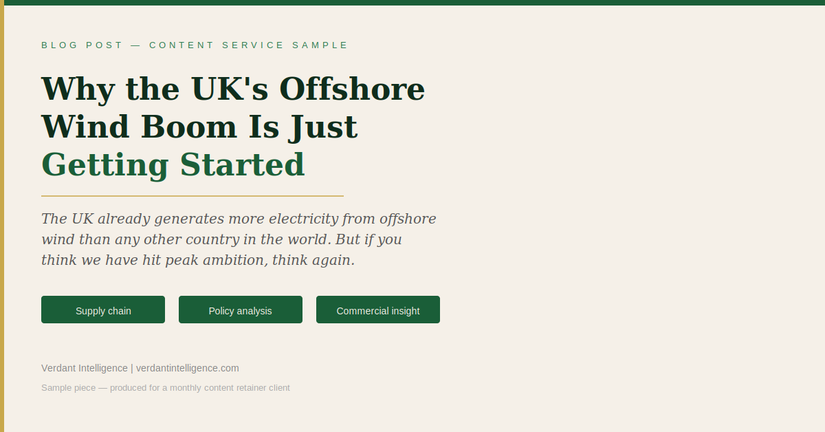 Offshore wind blog post